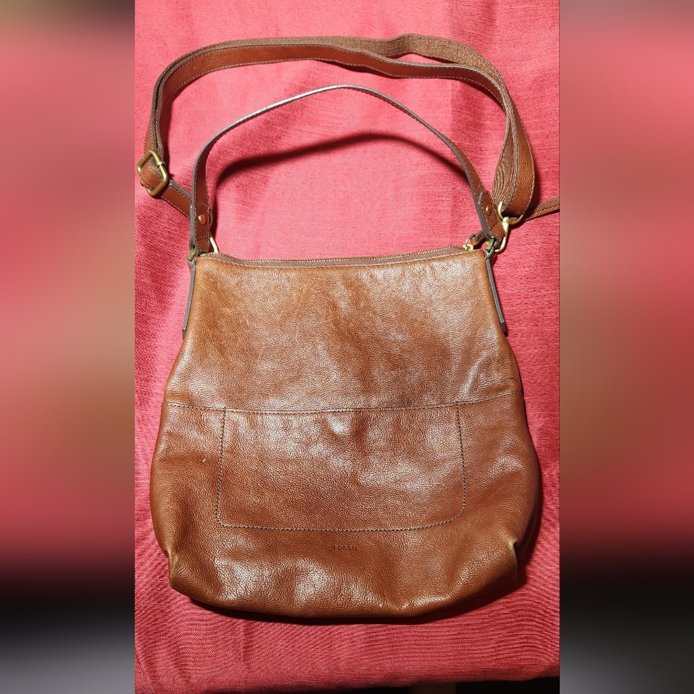 Fossil Rich Tan Leather Shoulder Bag